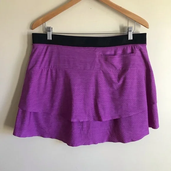 Nike Golf Dri-Fit Skort Skirt Heathered Purple Lightweight Perforated Size XL - Picture 2 of 16